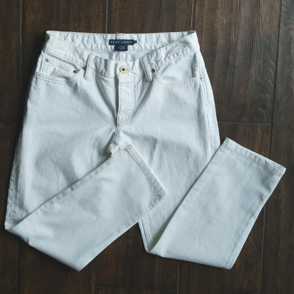 Ralph Lauren Women's Crisp White Straight Leg Jeans